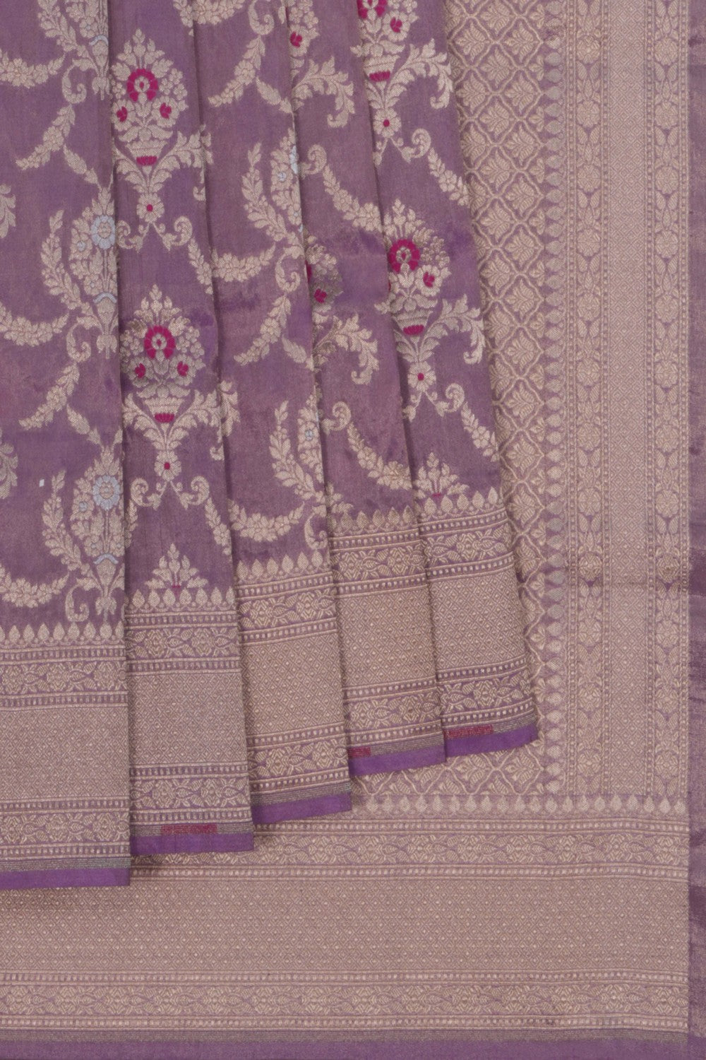 Image of Banarasi Tissue Silk Purple Saree