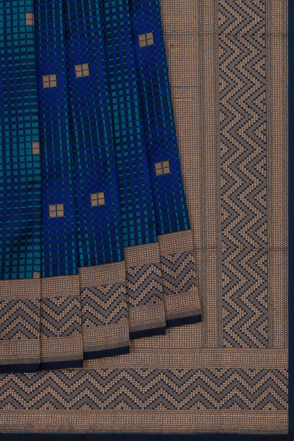 Image of Banarasi Satin Silk Blue Saree