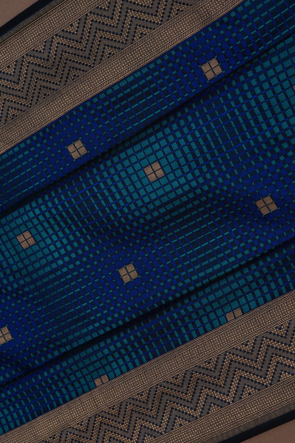 Image of Banarasi Satin Silk Blue Saree