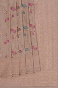 Image of Banarasi Katan Silk Off-White Saree