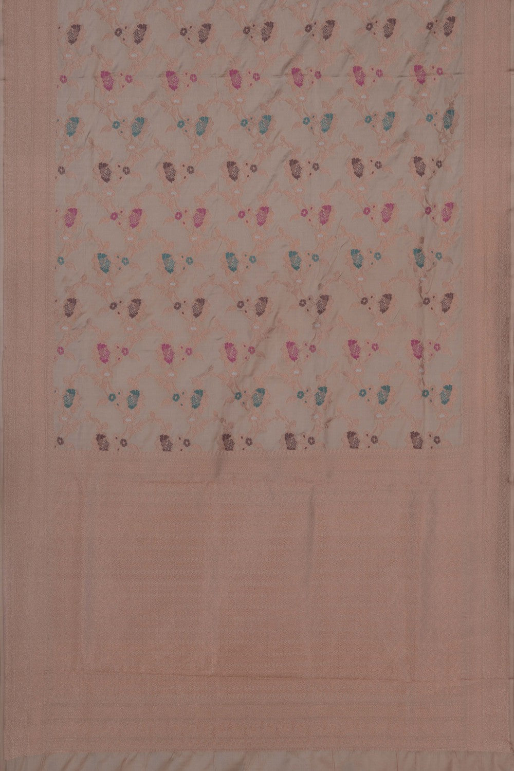 Banarasi Katan Silk Off-White Saree