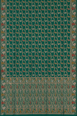 Image of Banarasi Katan Silk Green Saree