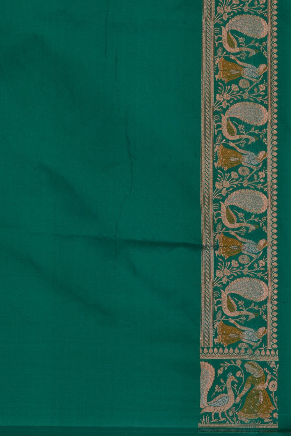 Image of Banarasi Katan Silk Green Saree