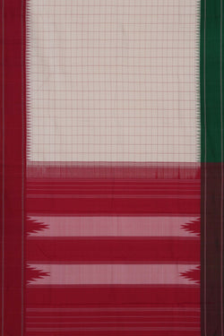 Image of Arani Silk Kattam Off-White Saree