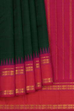 Image of Arani Silk Bottle Green Saree