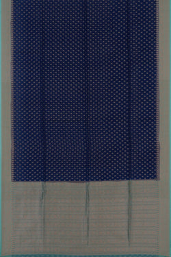 Image of Banarasi Kora Silk Indigo Blue Saree