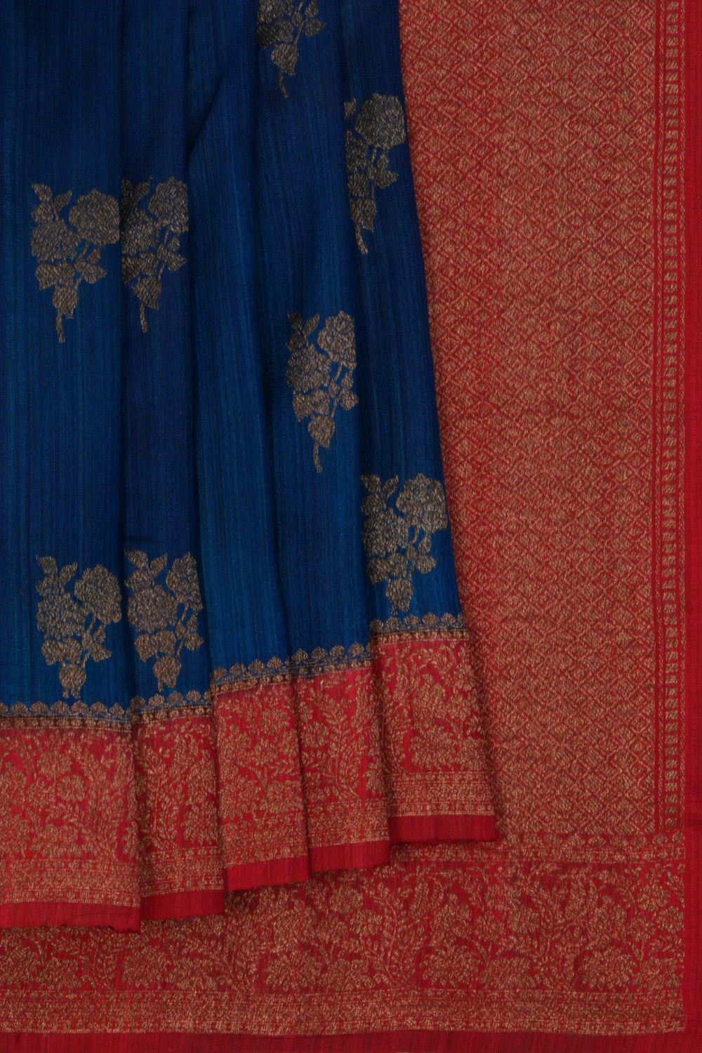 Banarasi Tussar Silk Indigo Blue Saree