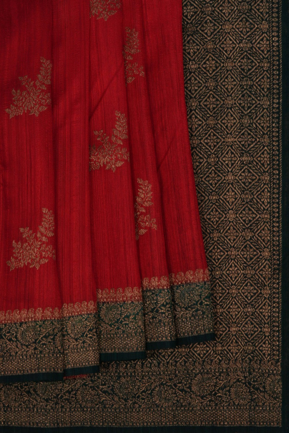 Banarasi Tussar Silk Red Saree