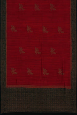 Image of Banarasi Tussar Silk Red Saree