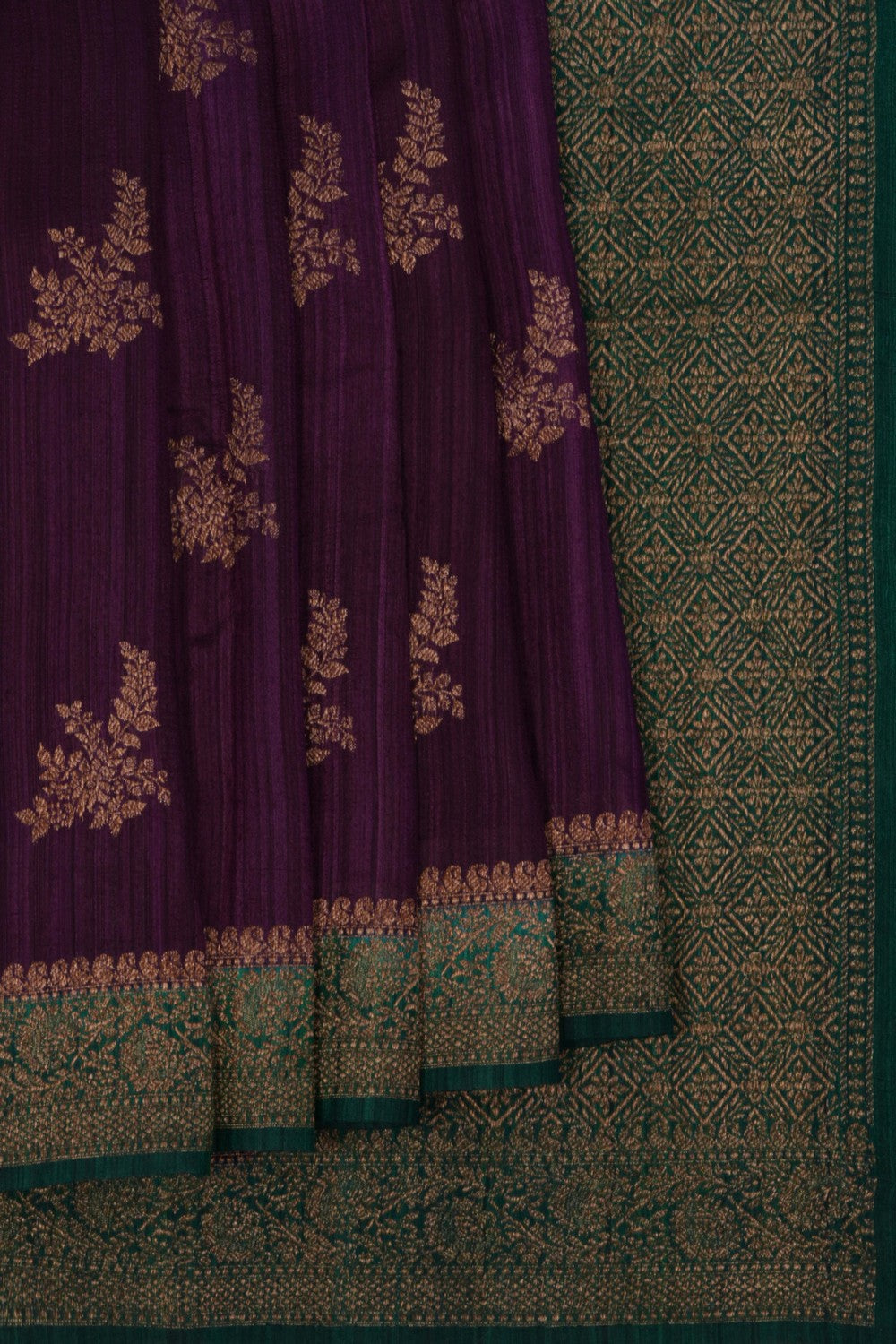 Banarasi Tussar Silk Violet Saree