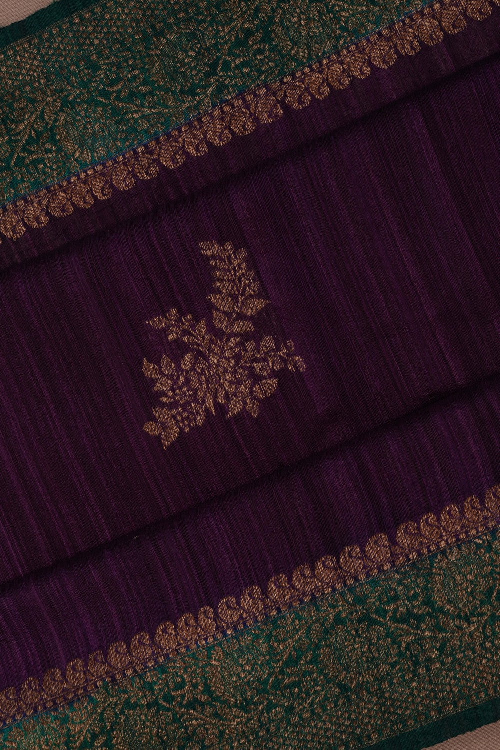 Banarasi Tussar Silk Violet Saree