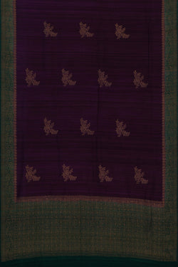 Image of Banarasi Tussar Silk Violet Saree