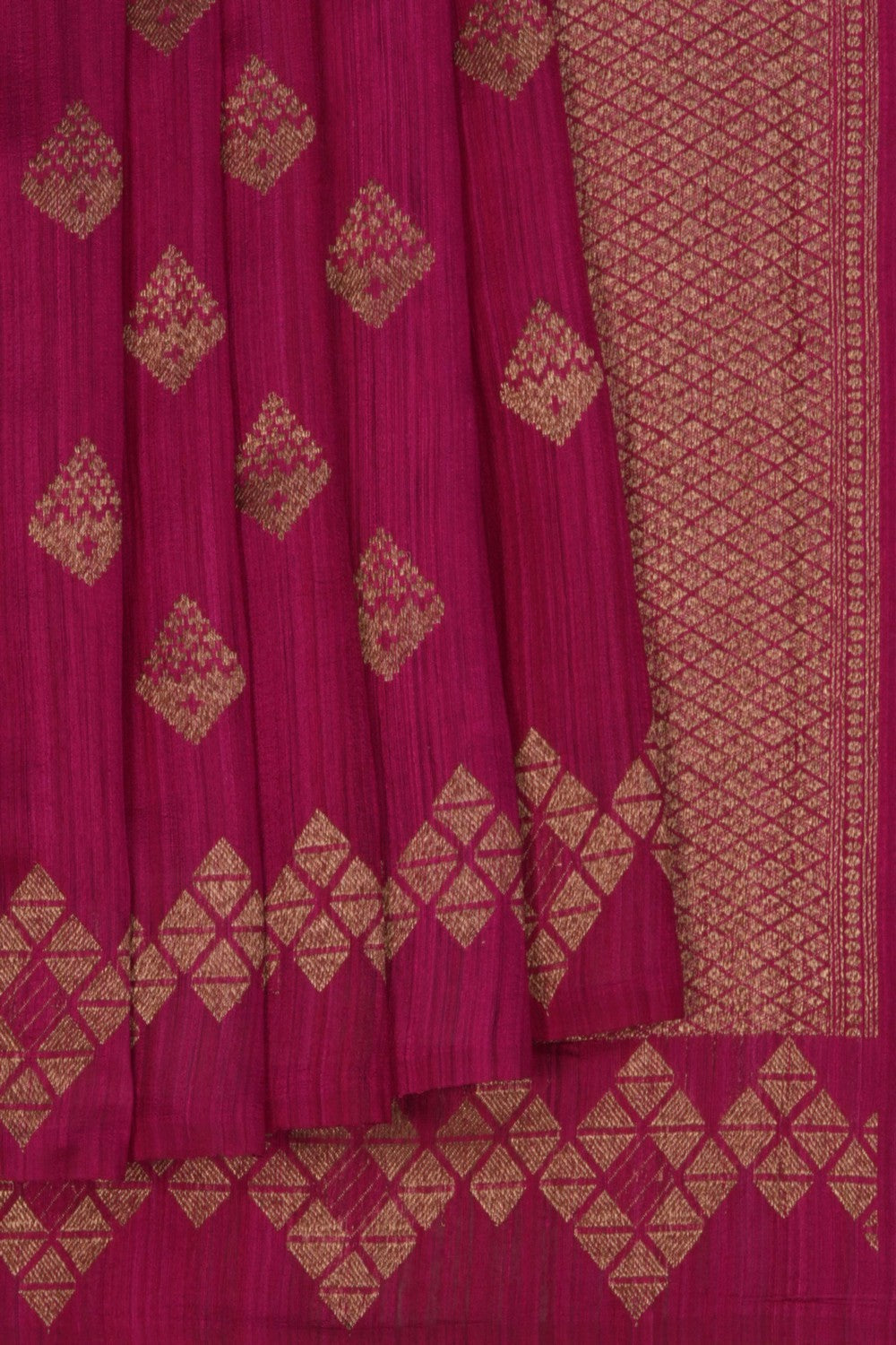 Image of Banarasi Tussar Silk Pink Saree