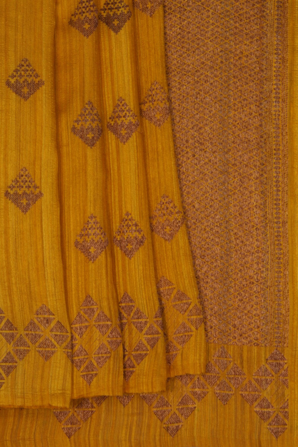 Banarasi Tussar Silk Yellow Saree