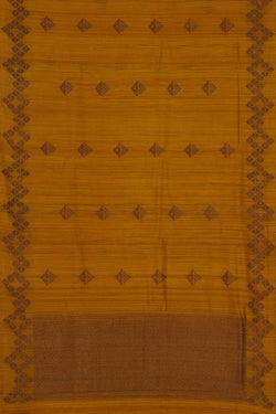 Image of Banarasi Tussar Silk Yellow Saree