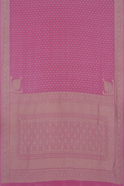 Image of Banarasi Crepe Silk Brocade Pink Saree