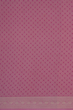 Image of Banarasi Crepe Silk Brocade Pink Saree