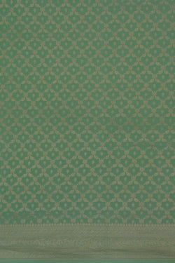 Image of Banarasi Crepe Silk Brocade Sea Green Saree