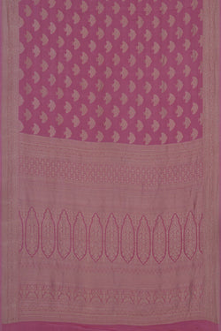 Image of Banarasi Crepe Silk Brocade Pink Saree