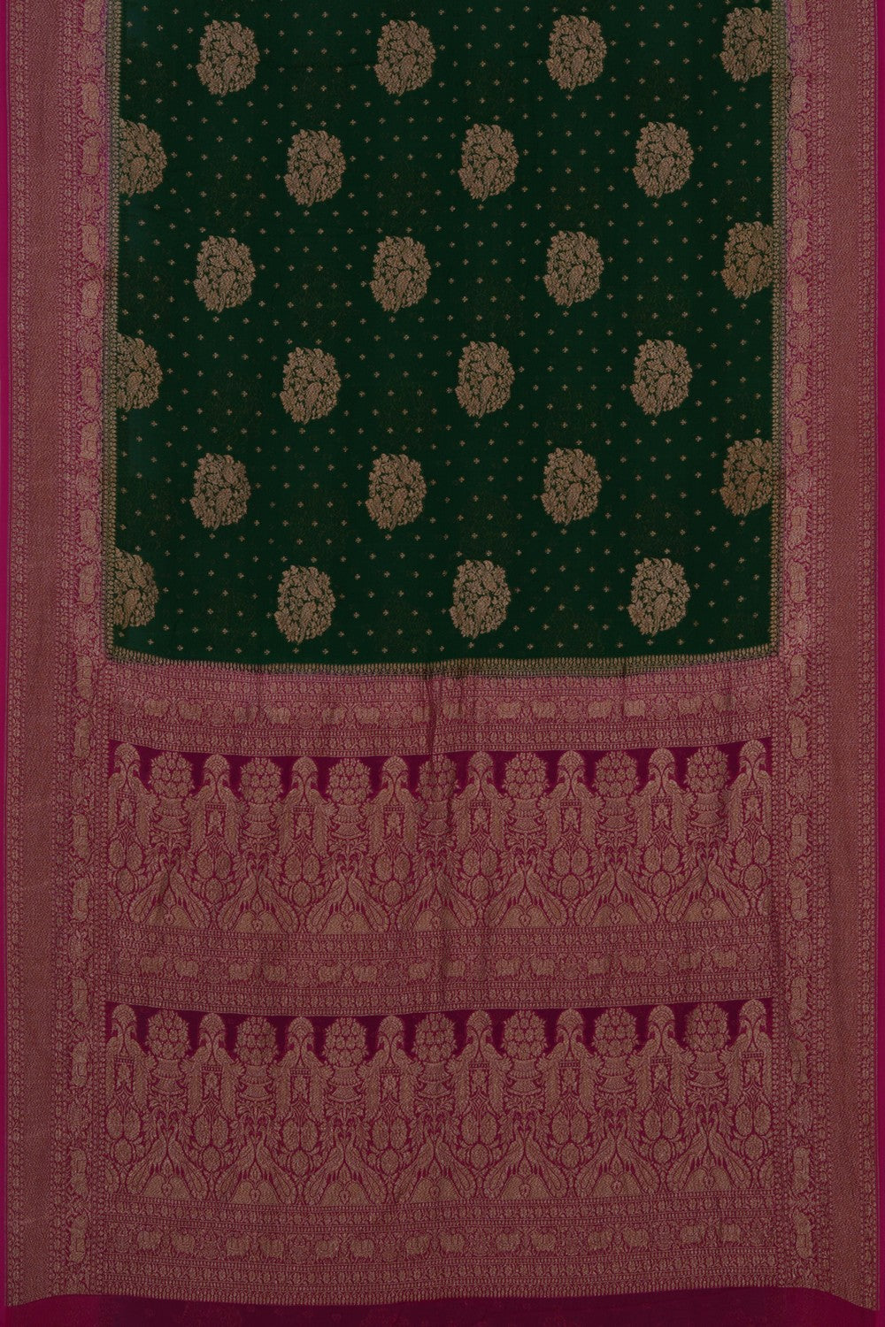 Image of Banarasi Georgette Brocade Green Saree