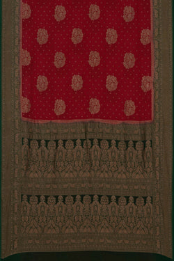 Image of Banarasi Georgette Brocade Red Saree