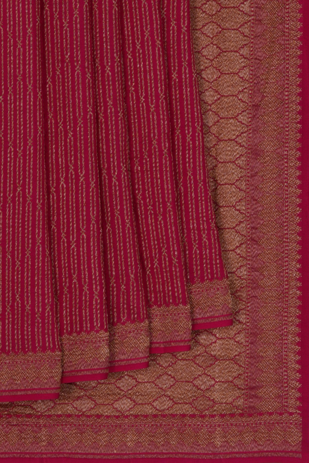 Image of Banarasi Crepe Silk Brocade Pink Saree
