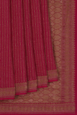 Image of Banarasi Crepe Silk Brocade Pink Saree
