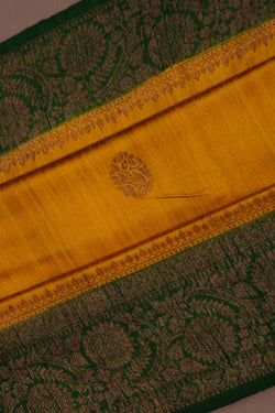 Image of Banarasi Dupion Silk Yellow Saree