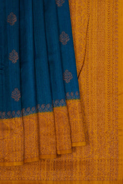 Image of Banarasi Dupion Silk Blue Saree