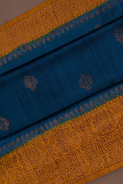 Image of Banarasi Dupion Silk Blue Saree