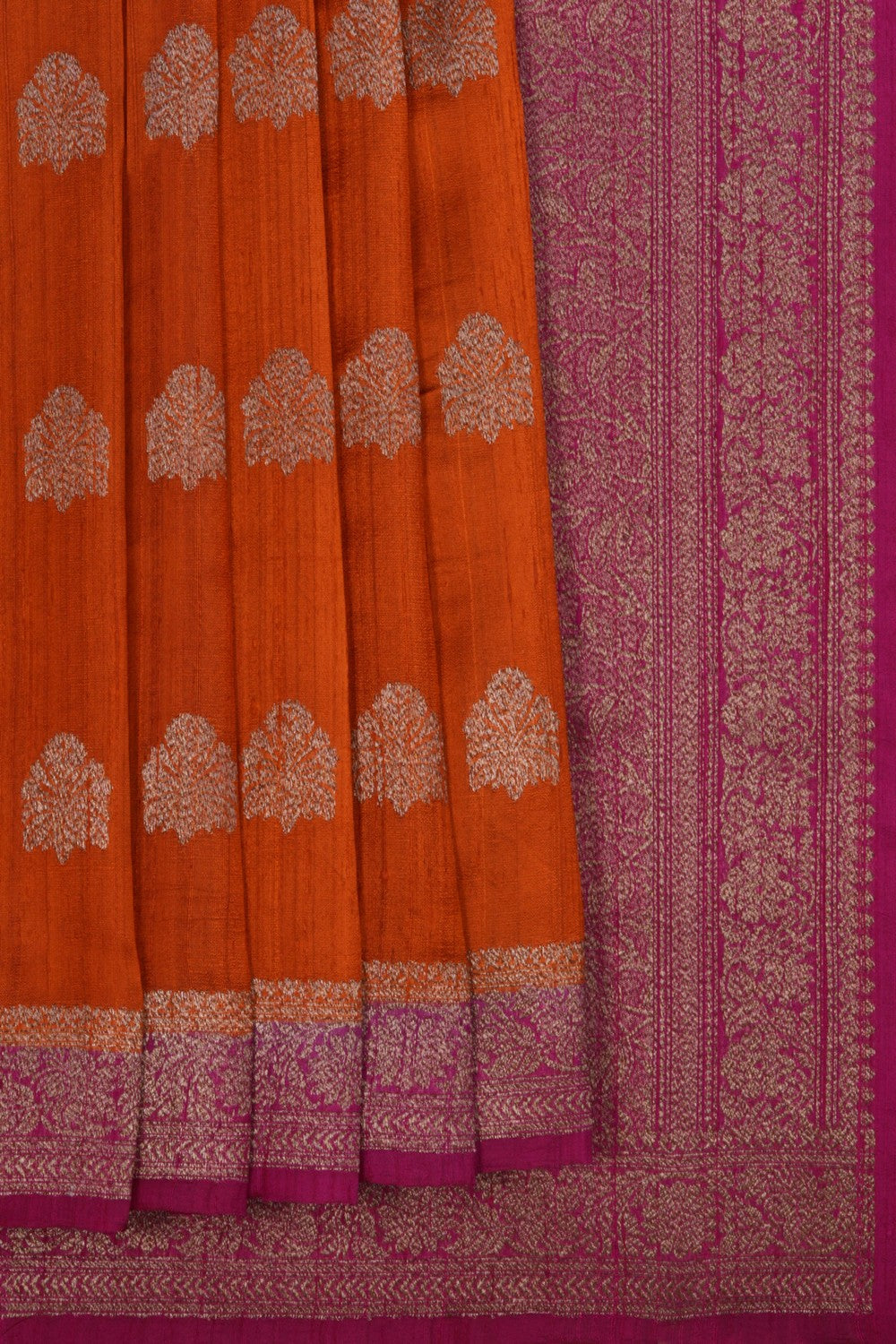 Banarasi Dupion Silk Orange Saree