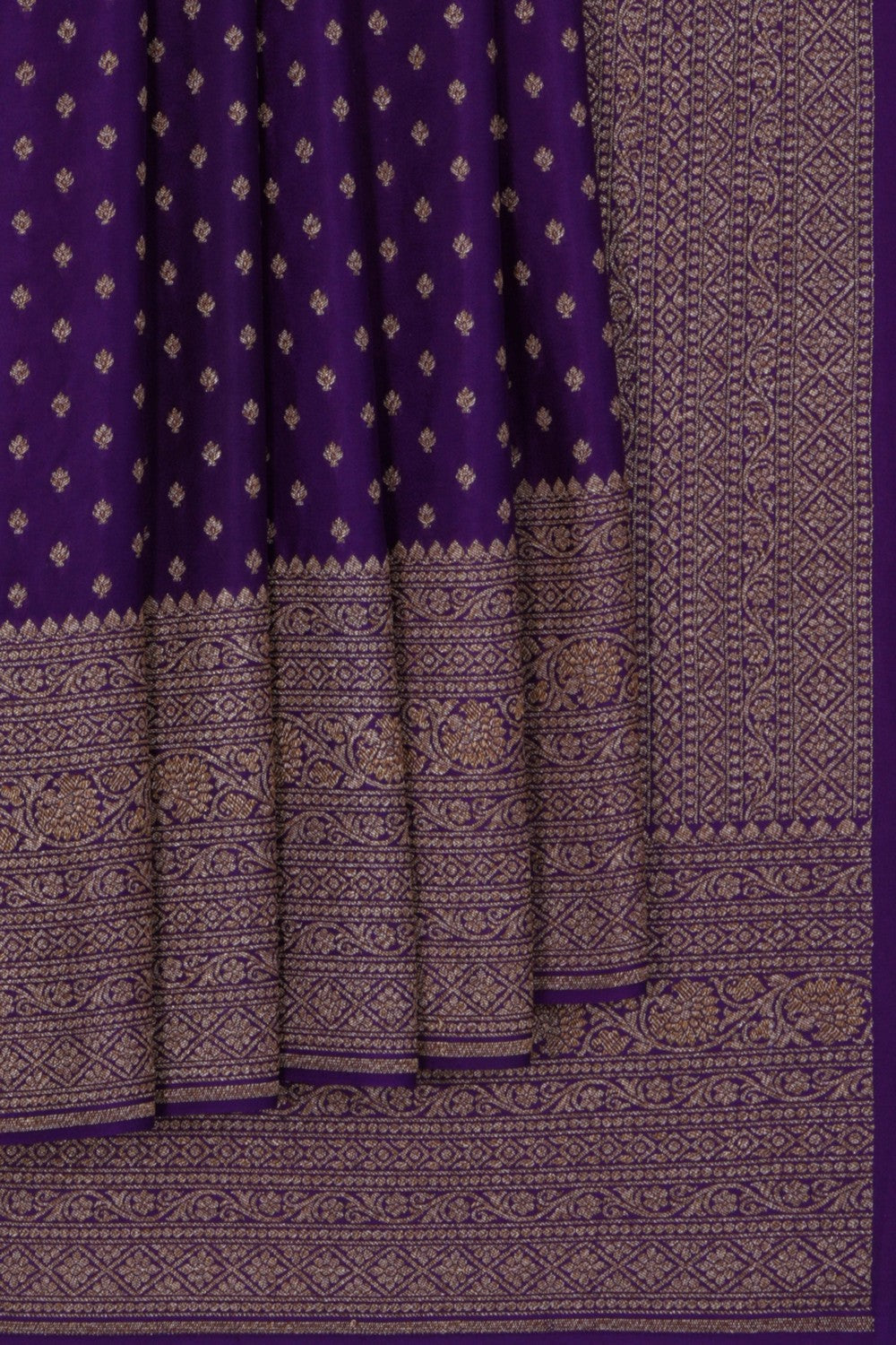 Banarasi Crepe Purple Saree