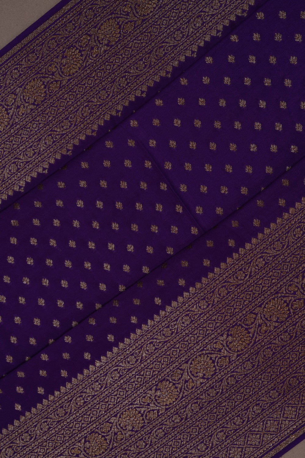 Banarasi Crepe Purple Saree