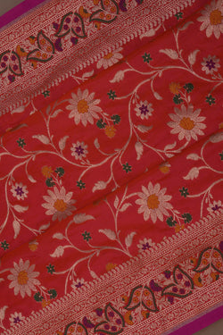 Image of Banarasi Katan Silk Red Saree