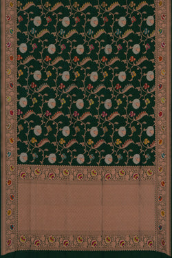 Image of Banarasi Katan Silk Green Saree