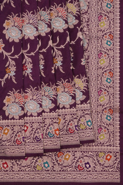 Image of Banarasi Katan Silk Pink Saree