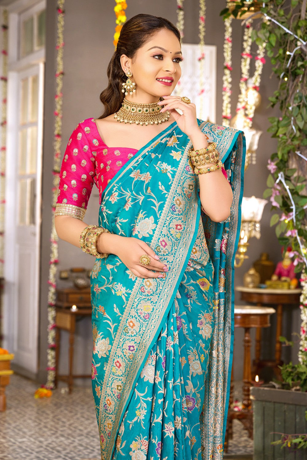 Banarasi Silk Blue Saree