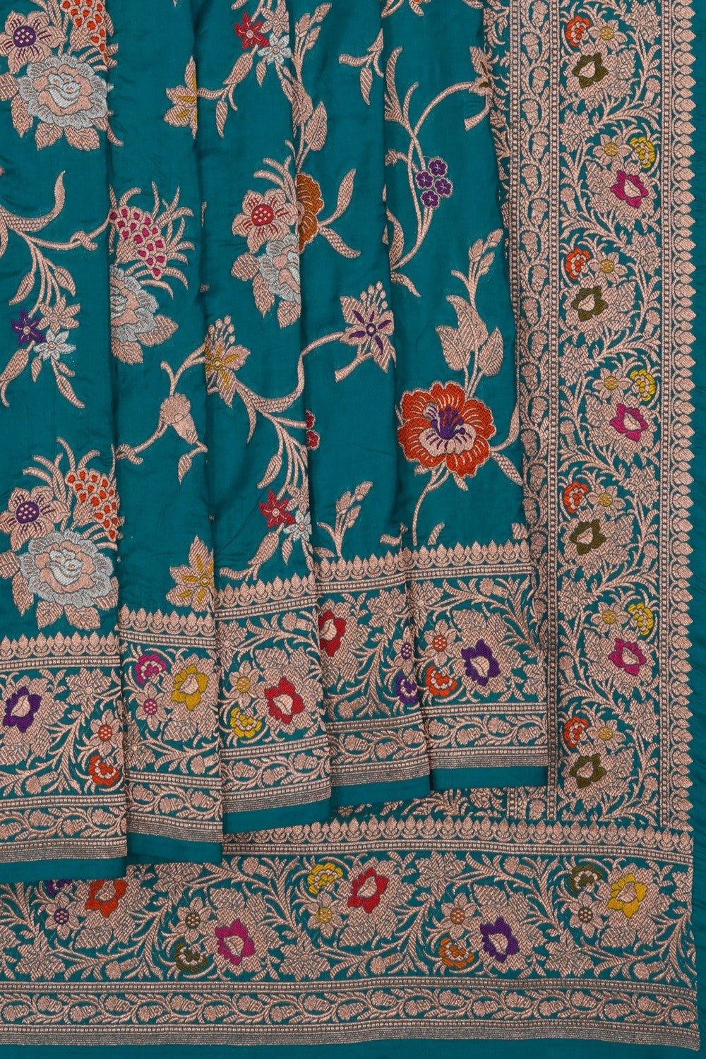 Image of Banarasi Silk Blue Saree