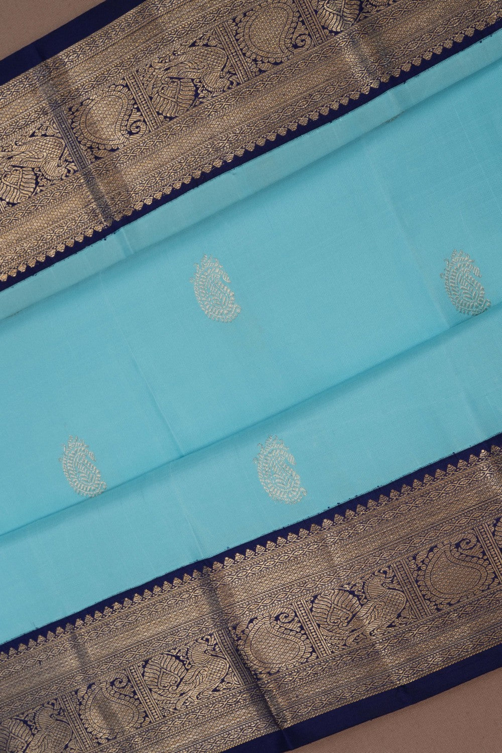 Image of Arani Silk Ice Blue Saree
