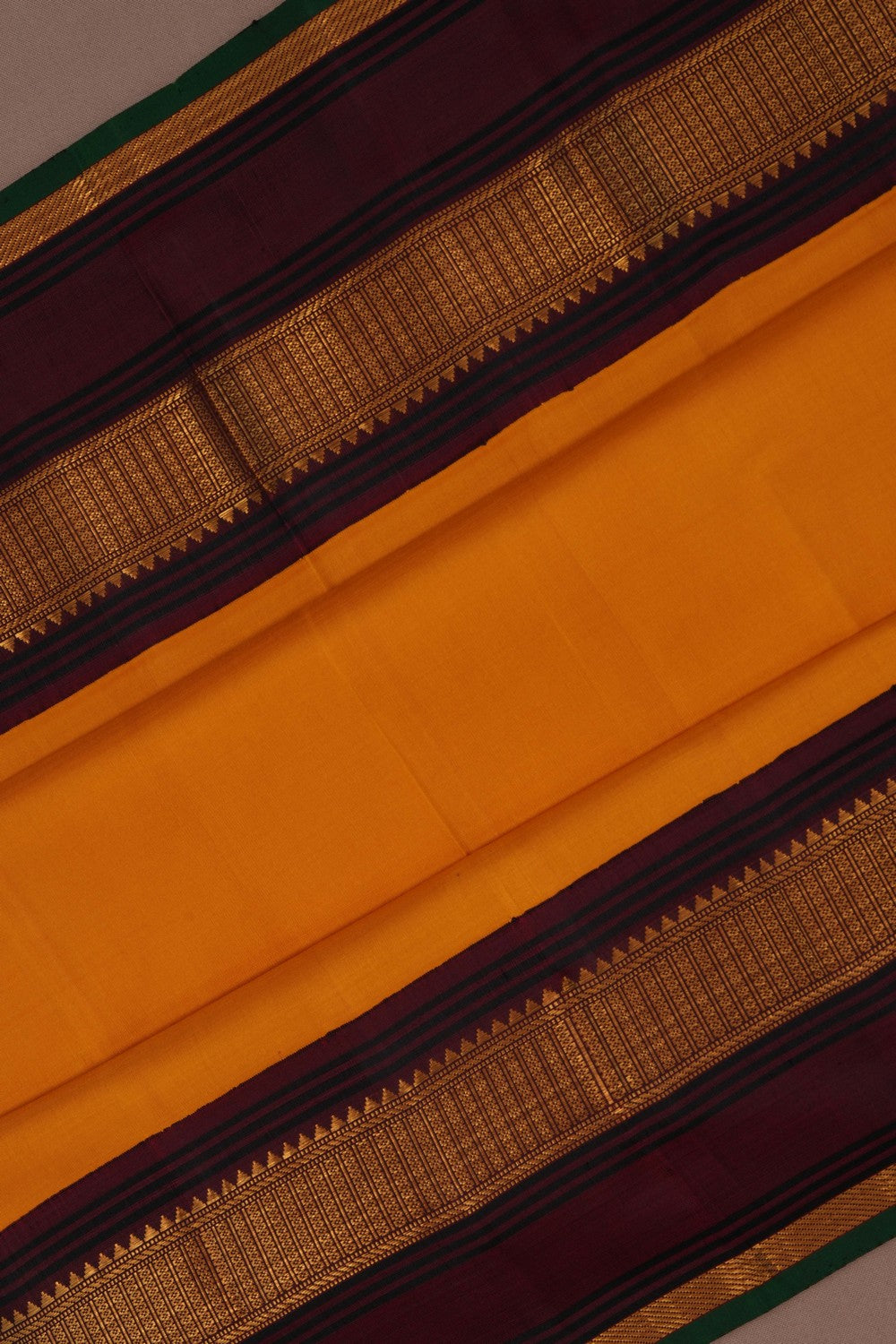 Image of Arani Silk Plain Mustard Saree