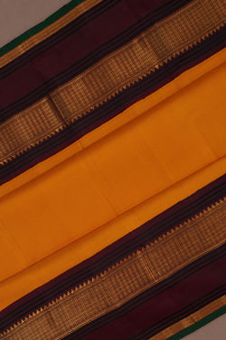 Image of Arani Silk Plain Mustard Saree
