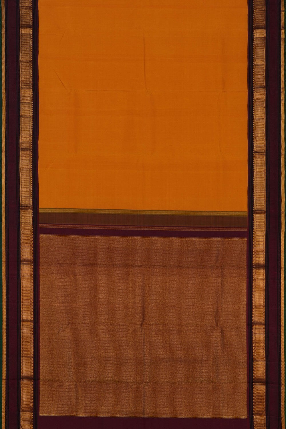 Image of Arani Silk Plain Mustard Saree