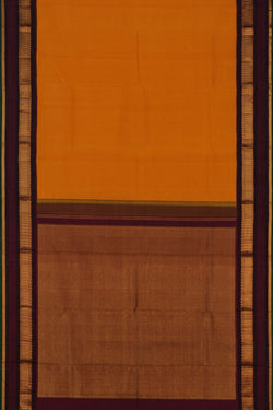 Image of Arani Silk Plain Mustard Saree