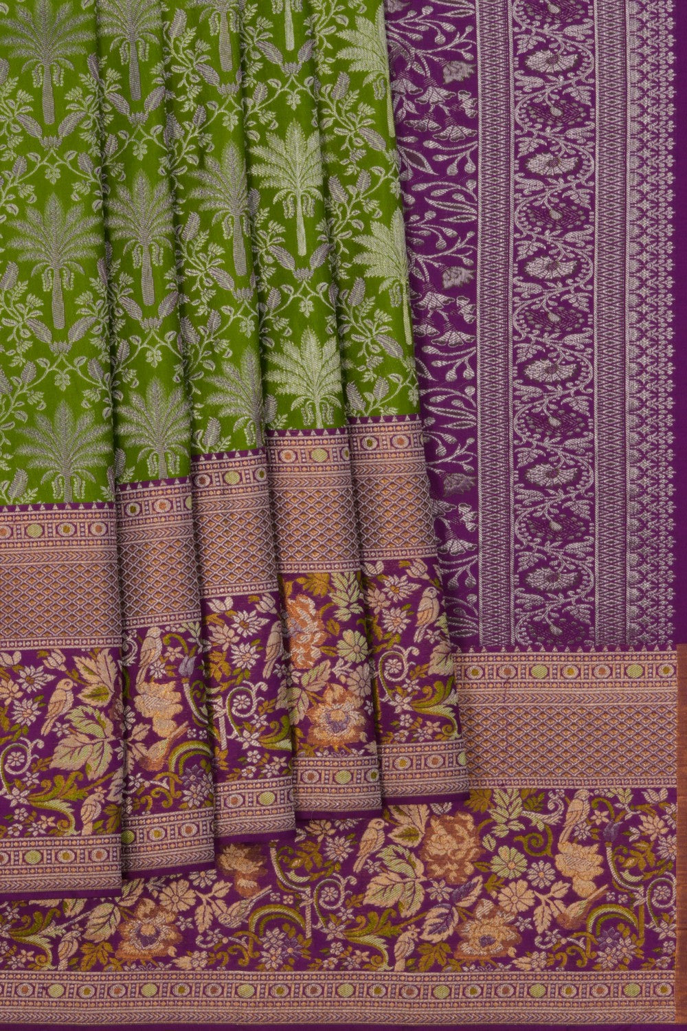 Image of Kanchipattu Brocade Bridal Green Saree