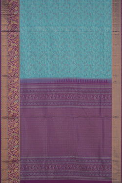 Image of Kanchipattu Brocade Bridal Sky Blue Saree
