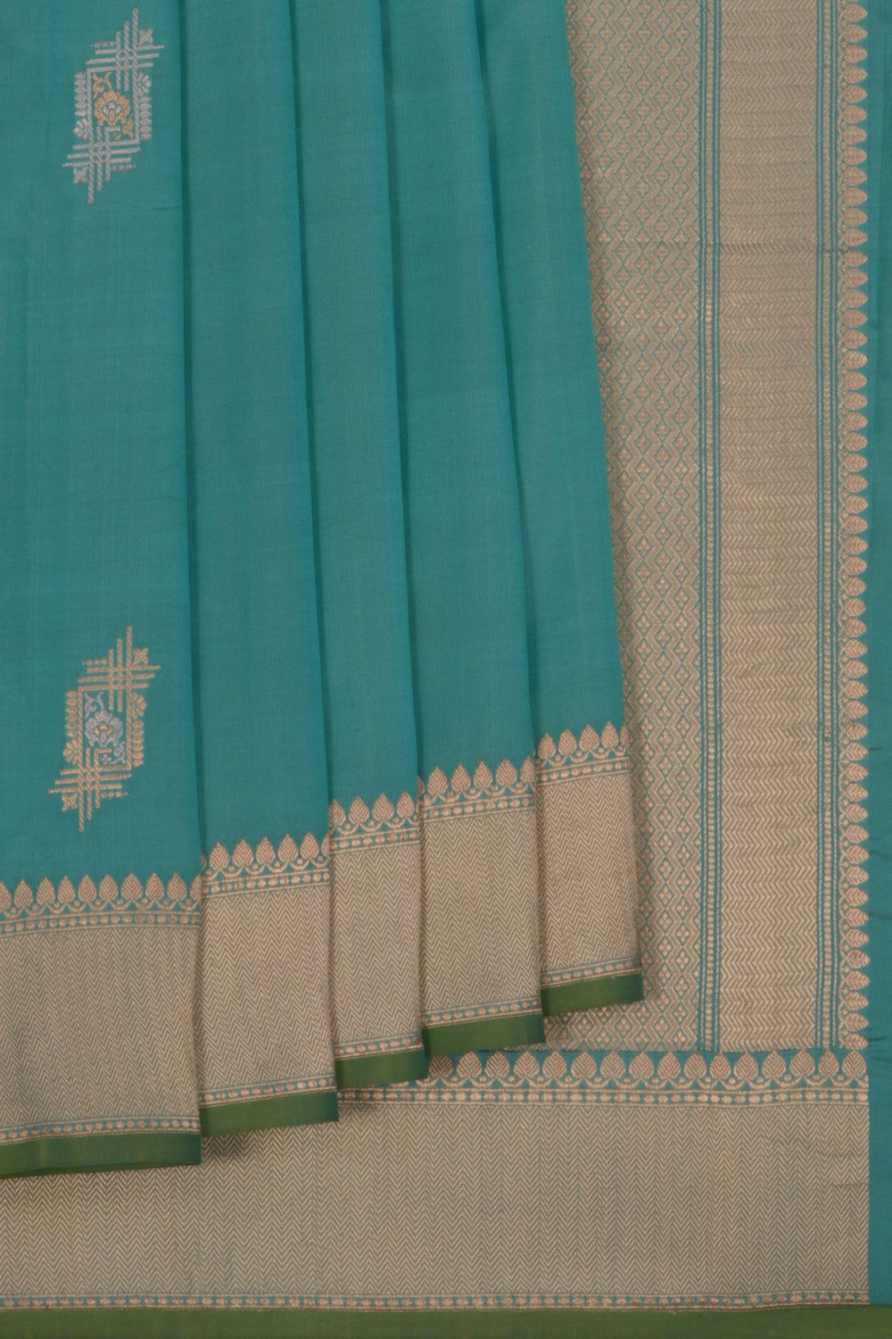 Image of Banarasi Silk Ice Blue Saree