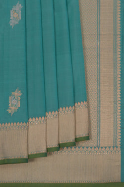 Image of Banarasi Silk Ice Blue Saree