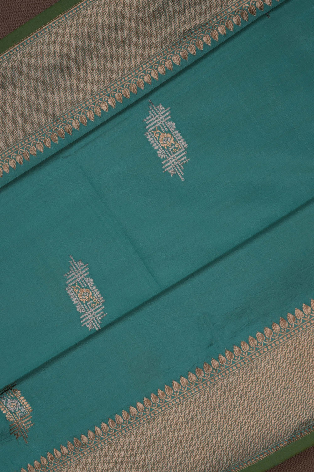 Image of Banarasi Silk Ice Blue Saree