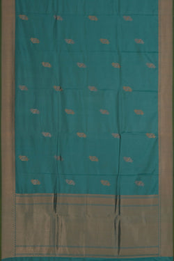 Image of Banarasi Silk Ice Blue Saree