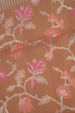 Image of Kora Silk Brocade Peach Saree